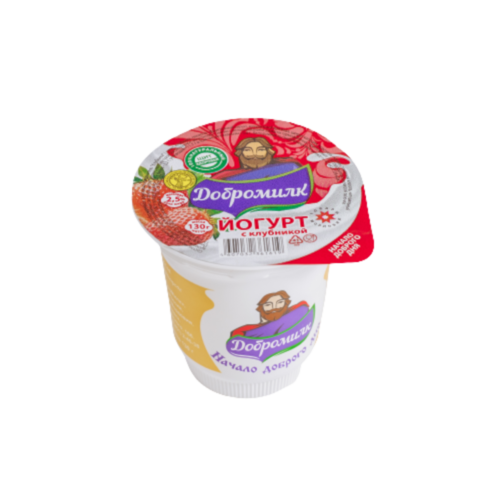Фото Добромилк йогурт с клубникой
